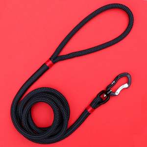 The Classic Collection: Black Rope Leash Red Accent