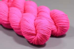 Bright Fluorescent Pink | Hand Dyed 100% Merino Yarn from New Zealand | 100g