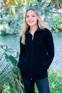 Womens Coats Jackets: Lothlorian - Stripe Collar Jacket in Merino Wool and Possum Fur