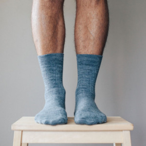 Mens Socks: Lamington Mens Rib Crew Sock - Grey
