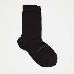 Mens Socks: Lamington Mens Rib Crew Sock - Black