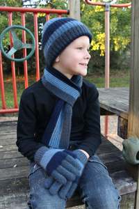 Children Babies: CHILD'S STRIPE RIB BEANIE