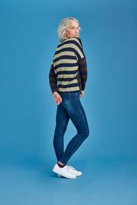 STRIPED DROP SHOULDER JUMPER