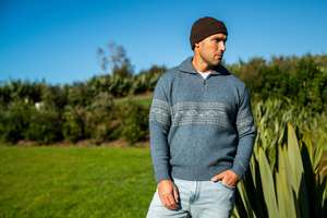 Mens Collection: FAIRISLE ZIP JUMPER