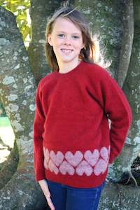 Children Babies: GIRL'S HEART JUMPER