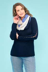 Womens Collection: SPLIT STRIPE INFINITY SCARF