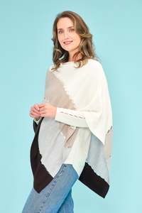 Womens Collection: SPLIT STRIPE PONCHO