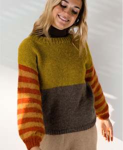 FREE Striped Sweater Pattern - Alpaca 14ply Brushed Yarn