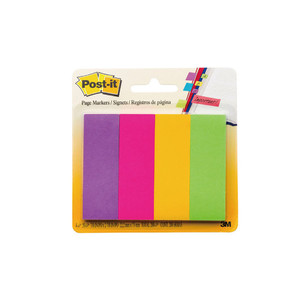Post-it 671-4AU Page Markers / Flags 23 x 73mm x 4 Colours WORK BUDDY