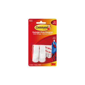 Command Hook 17002 Small White, Pack of 2 WORK BUDDY