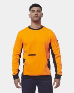 Products: King Gee Hi Vis Spliced Crew Neck Fleece Jumper