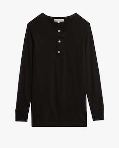 Merz B Schwanen: Classic Fit Loopwheel Henley