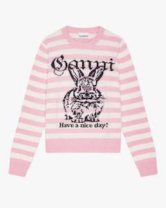 Striped Wool Mix Bunny Sweater