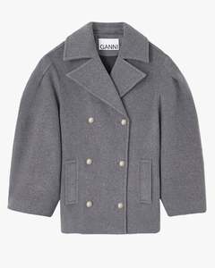 Womens Coats: Peacoat Wool Midi Coat