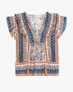 M A B E: Cass Print Frill Top