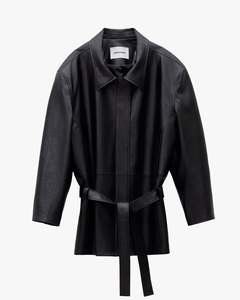 Low Waist Faux Leather Jacket