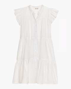 Navi Emb Frill Dress