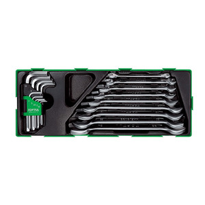 GTA1804 18pc Double Open End Wrench & Hex Key Set