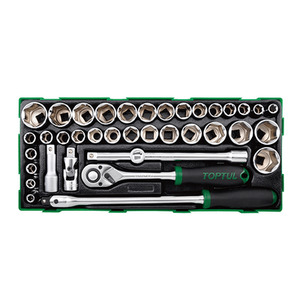 GTB3819 Toptul TI Socket Kit 1/2" Dr 38pc SAE/MM