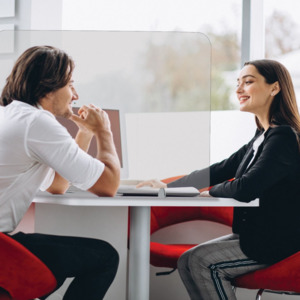 Sylex Acrylic Interdesk Desk Screen Clear Assorted Sizes 500mm High
