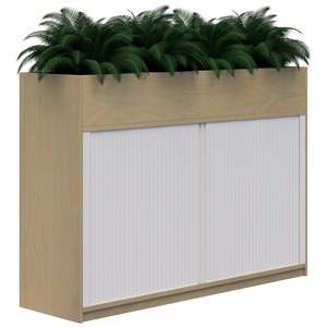 Office Zoning: Mascot Tambour Cabinets With Planter Box