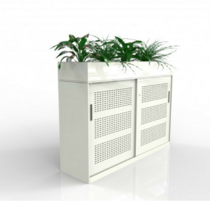 Europlan Steel Slider Door Cabinet White with Planter Box