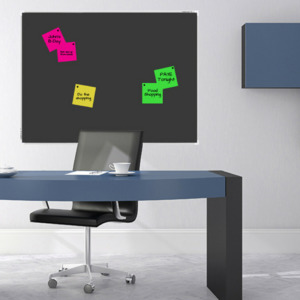 Pinboards: Black Fabric Pinboard Single Sided Aluminium Frame