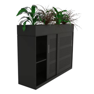 Europlan Steel Slider Door Cabinet Black