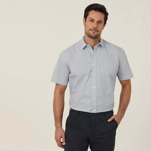 Products: Avignon Fine Block Stripe Stretch Short Sleeve Shirt - CATJDK - Workthreads