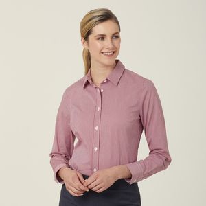 Products: Avignon Gingham Check Stretch Long Sleeve Slim Shirt - CATUKS - Workthreads