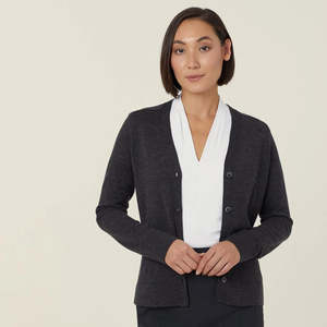 Products: Merino Wool V-Neck Cardigan - CAT518 - Workthreads