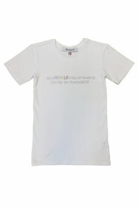 Worldman 2019 2020: WORLD 5065 Flow T-Shirt White w/ Diamanté In A WORLD (UNISEX)
