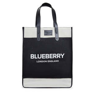 The Cool Hunter Market Bag Black Leather - Blueberry - NEW