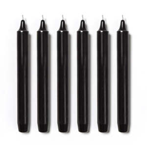 CIRE TRUDON Box of 6 Madeleine Taper Candles: Black