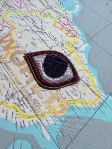 New Arrivals: WORLD Bullion Brooch - Silver Blue Eye with Purple Eyeliner