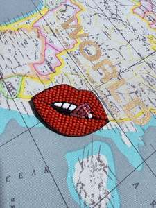 WORLD Bullion Brooch - Kiss Me Red Lips