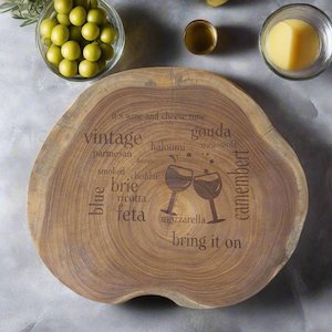 KITCHEN ACCESSORIES: Teak Slab Cheese Board-Engraved