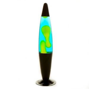 Home Garden: Black/Yellow/Blue Peace Lava Lamp