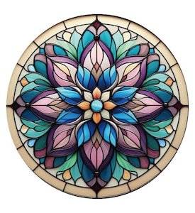 Home Decor Accessories Nz: Mandala Flower Stained Glass Hanger