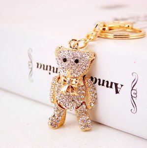 Key Ring Holder: Diamante Key RinG-Teddy