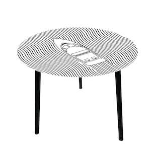 Coaster Side Table Nz: Glass Top Side Table-Black & White Table
