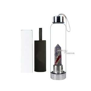 Crystal Bottle: Crystal Water Bottle-Dragon Bloodstone Point