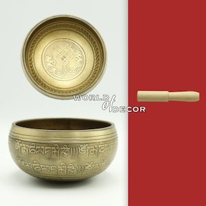 Singing Bowl Tibetan 3 Line Mantra 13cm