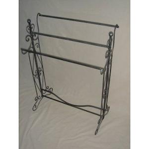 Floor Standing Iron Towel Rail (Large) - Black
