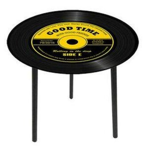 Glass Top Side Table-Record