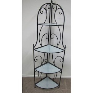 Corner Shelf Metal Unit - Black