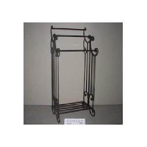 Bathroom Accessories: Metal Towel Rack-Black