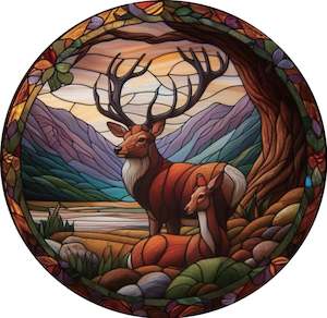Home Decor Accessories Nz: Deer Stained Glass Hanger