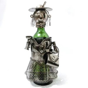 Wine Bottle Holder Lady With Handbag