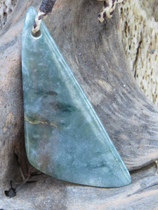 Products: Guatemalan Blue Jadeite Trigonal Drop Pendant Woven Stone Jade